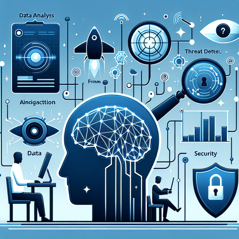 Grafische Darstellung der Rolle von KI in der Cybersecurity.