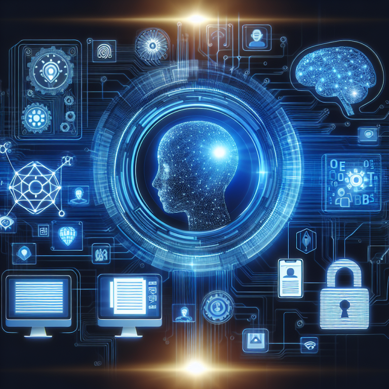 Ein Grafiker zeigt eine Visualisierung von KI-gestützten Sicherheitslösungen, die Cyberangriffe in Echtzeit erkennen.